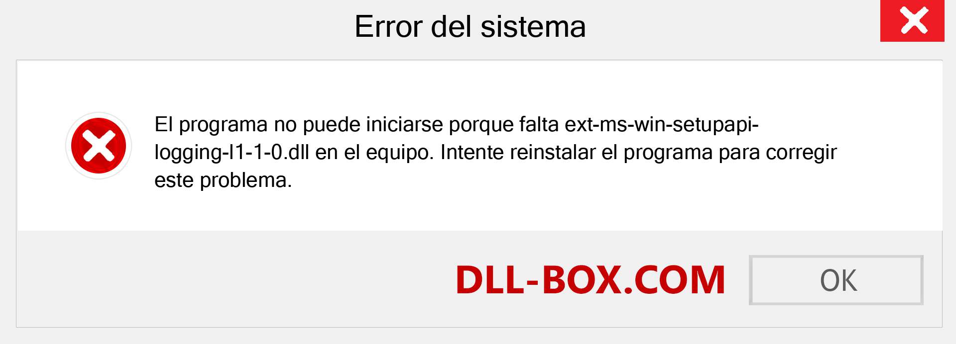 ¿Falta el archivo ext-ms-win-setupapi-logging-l1-1-0.dll ?. Descargar para Windows 7, 8, 10 - Corregir ext-ms-win-setupapi-logging-l1-1-0 dll Missing Error en Windows, fotos, imágenes